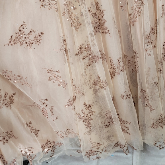 Mac Duggal $998 Size 8 Cap Sleeve Beaded Champagne Blush Pink 79317 Dress - Picture 14 of 14